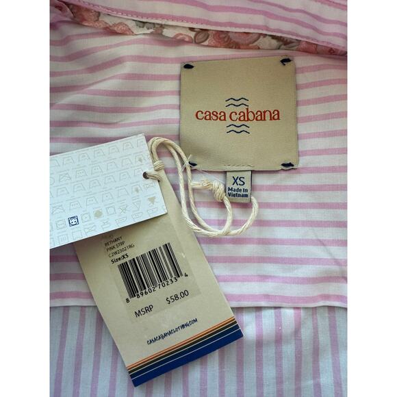 New ~ CASA CABANA  ~ Nordstrom  Bethany Stripe Shirt Size XS OVERSIZED - Picture 6 of 7